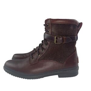 UGG Women's Kesey Motorcycle Brown Waterproof Leather Boots Sz 11